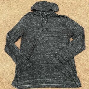 OLD NAVY Women’s Heather Grey  Linen Blend Hoodie Lightweight Size Large